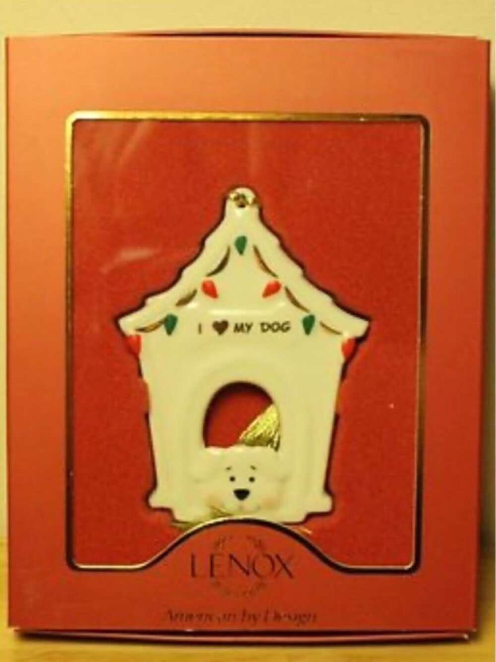 LENOX "I LOVE MY DOG" ORNAMENT IN BOX
